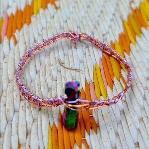 Pink wire wrapped bracelet for little girls